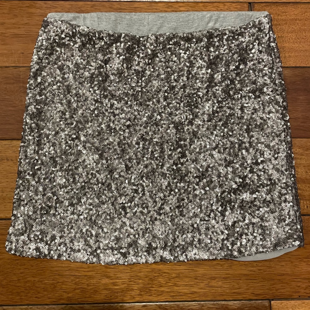 ARDEN B Silver Sequined Skirt